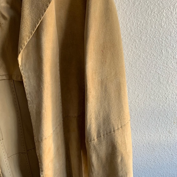 tan leather coat - Picture 4 of 8